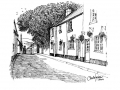 illustration of Bovey Tracy house - pen & ink