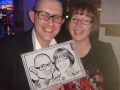 Wedding guests with their caricature