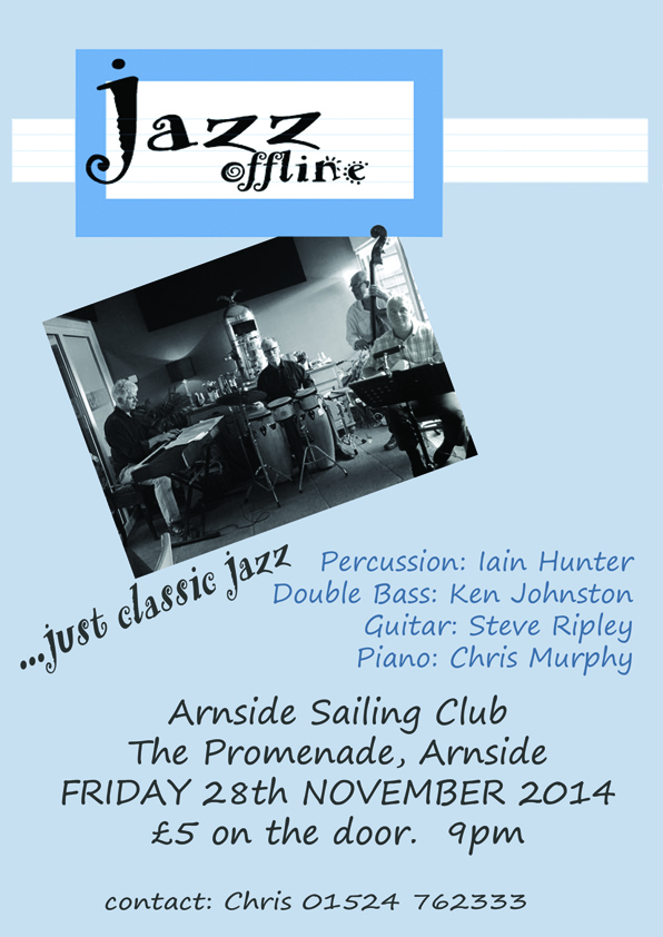 Poster for a Jazz Offline gig at Arnside Sailing Club